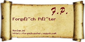 Forgách Péter névjegykártya