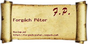 Forgách Péter névjegykártya