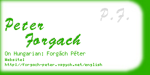 peter forgach business card