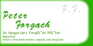 peter forgach business card